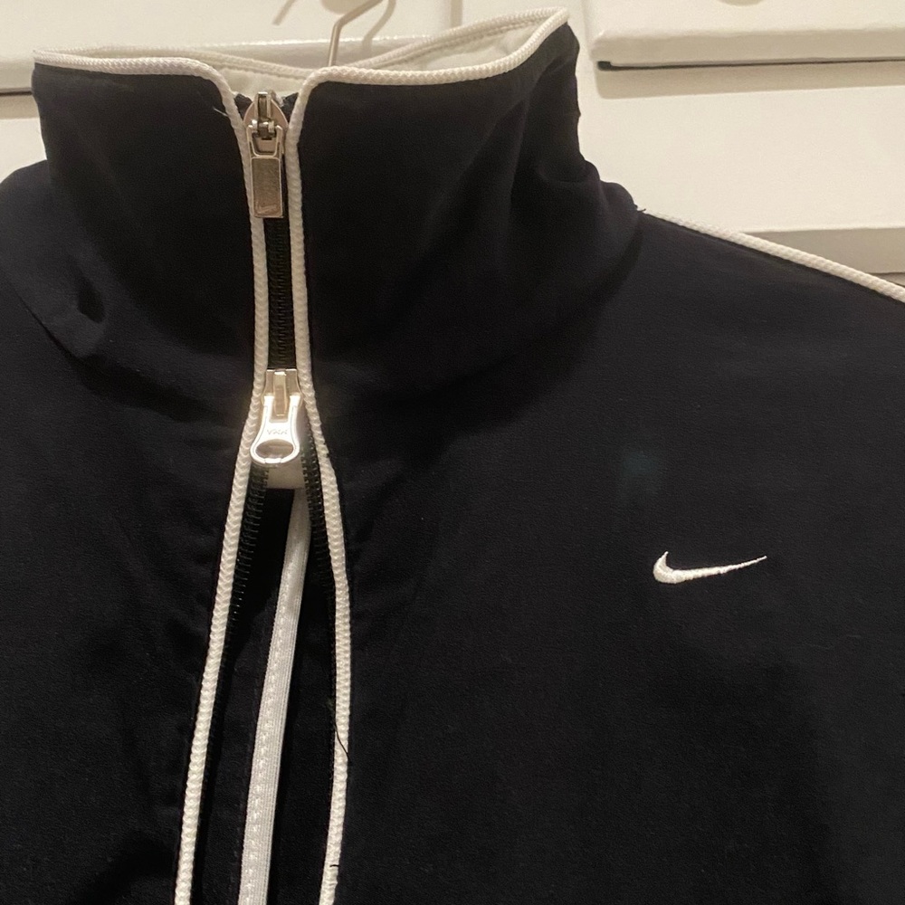 Black White Nike Double Zipper Stripe Model Off Duty Track Jacket Small / Large